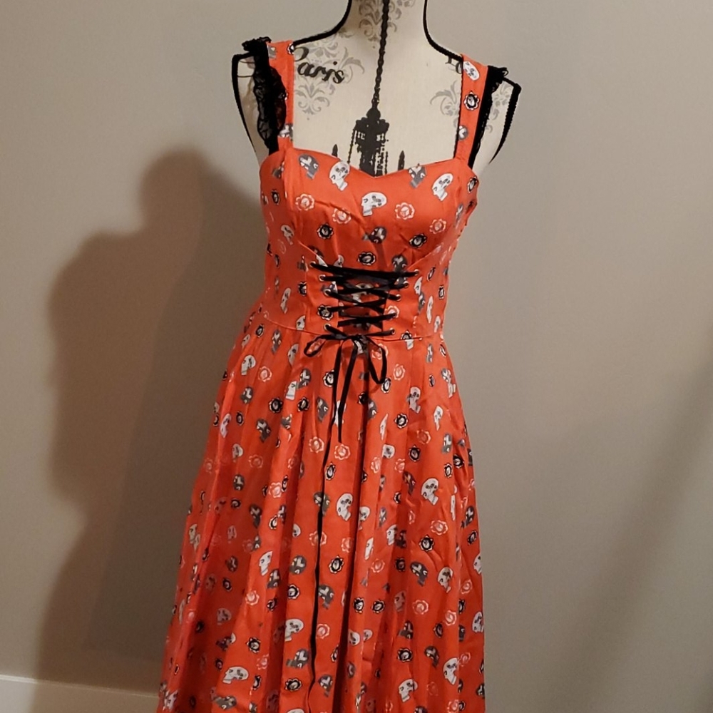 NWT RETRO 50s skull pinup rockabilly dress - Picture 7 of 15